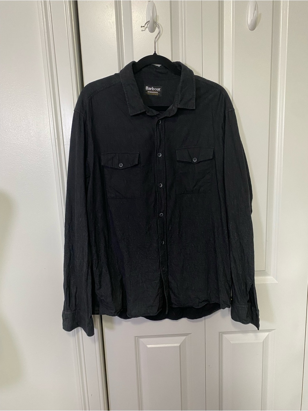 Barbour Black Lightweight Button-Front Shirt Jacket